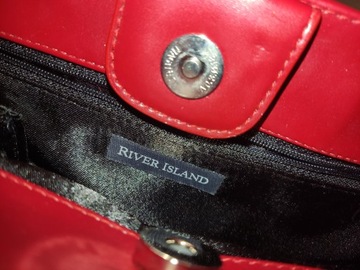 RIVER ISLAND torebka damska czerwona skórzana do ręki