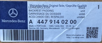 Mercedes - Benz A 4479140200 VITO Губка спинки сиденья
