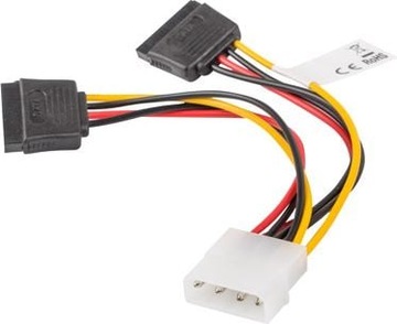 Molex SATA x2, 0.15m, Wielokolorowy