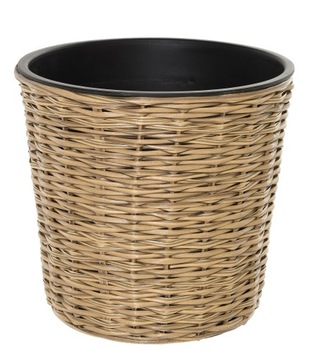 Набор цветочных горшков для сада, балкона, террасы техноротанг бежевый