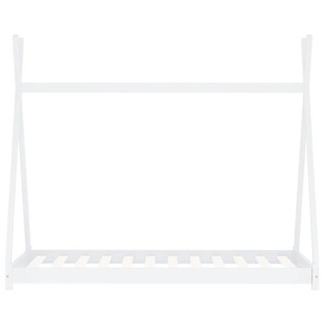vidaXL Rama łóżka dziecięcego, biała, lite drewno sosnowe, 90 x 200 cm