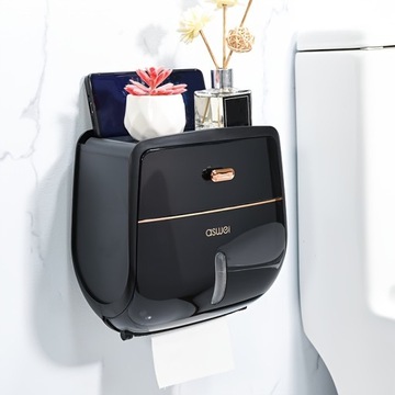 Toilet Roll Paper Holder, Double Layer Large Capacity Tissue Storage Box