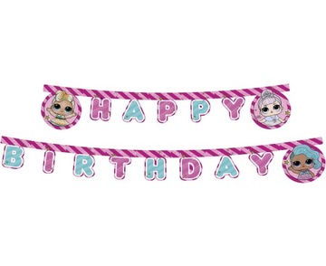 BANER URODZINOWY 210cm LOL girlanda 1szt