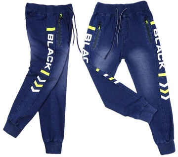 SPODNIE dresowe jak jeans 401E BLACK 8Y joggers