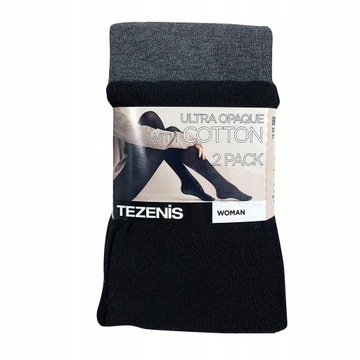 TEZENIS ciepłe rajstopy z bawełną 2-pak TG 3 M