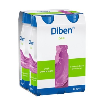 Diben Drink, preparat odżywczy, smak owoców leśnych, 4 x 200 ml