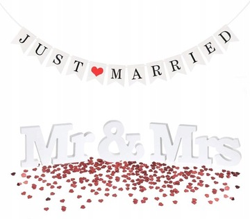 Dekoracja stołu weselnego Sweelov Mr & MRS 1B8