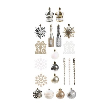 70x Набор елочных игрушек в форме шаров. Небьющиеся украшения.