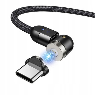 Magnetyczny kabel do ładowania USB-C obrotowy 2m