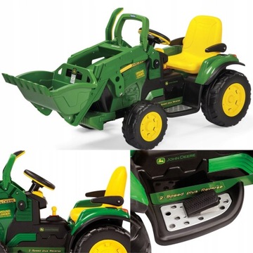 TRAKTOR NA AKUMULATOR Z KOPARKĄ JOHN DEER 12V