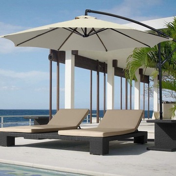 POSZYCIE NA PARASOL OGRODOWY 8 RAMION 300CM beż WYMIENNE OBICIE MATERIAŁ
