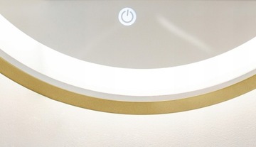 КРУГЛОЕ ЗЕРКАЛО С ПОДСВЕТКОЙ В ЗОЛОТОЙ РАМКЕ 60 СМ + СВЕТОДИОДНЫЙ ВЫКЛЮЧАТЕЛЬ