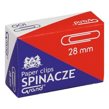 Spinacze biurowe okrągłe 28 mm opakowanie 100 szt