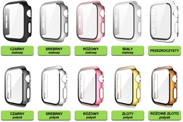 Case + Glass for Apple Watch 4 5 6 SE 44 мм | Жилищное покрытие Отличные цвета