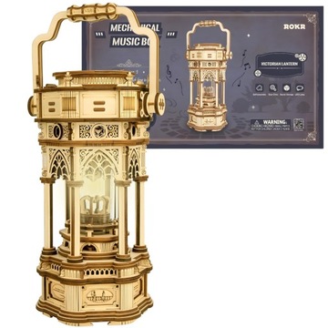 ROBOTIME Drewniany Model Puzzle 3D Pozytywka Lampa