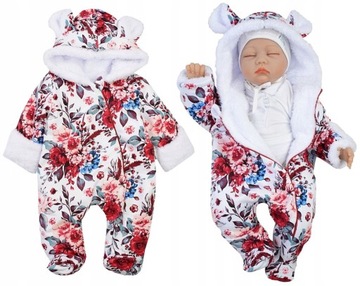 KOMBINEZON PAJAC OCIEPLANY FUTRO BAWEŁNA 80 L46E