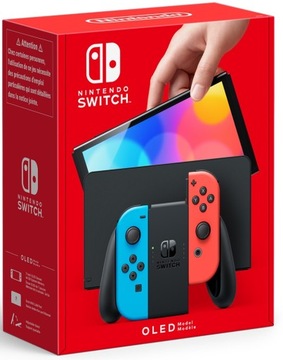 Nintendo SWITCH Oled 64ГБ + 6 игр + стекло + чехол + 2 руля + 2 ручки