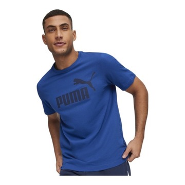 PUMA KOSZULKA MĘSKA T-SHIRT ESS LOGO TEE KOBALTOWA r.M