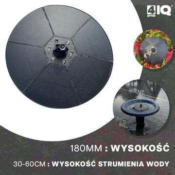 Fontanna Pompa Solarna Ogrodowa Azalia fi 180 mm