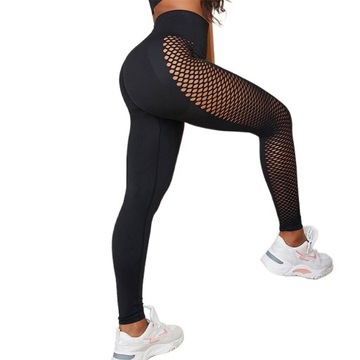 LEGGINSY sportowe LEGINSY PUSH UP MODELUJĄCE z marszczeniem WYSOKI STAN