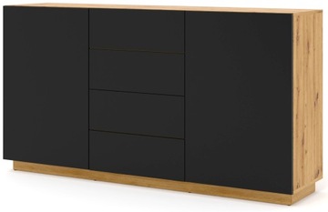 AURA подвесная полка 120 см, дуб ремесленный/черный матовый