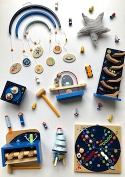 КОСМОС МОНТЕССОРИ ДЕРЕВЯННАЯ кроватка-КАРУСЕЛЬ