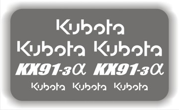NAKLEJKI koparka minikoparka KUBOTA KX91-3a