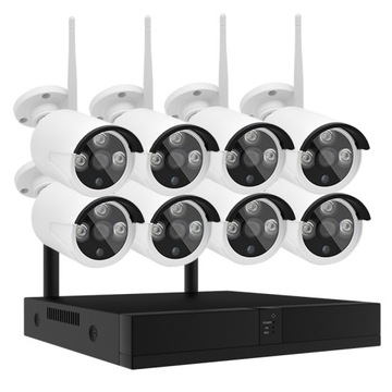 KOMPLETNY MONITORING PROTEC WIFI 8 BEZPRZEWODOWE KAMERY 3MPX 4TB