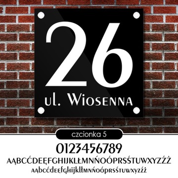 Tablica adresowa adres 3D numer na dom 25x25 czarna - szkło akrylowe