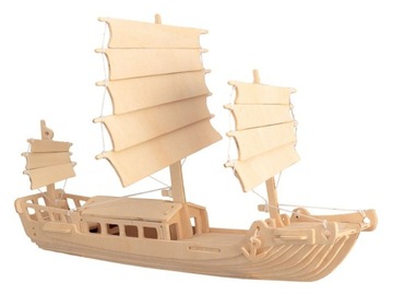 Żaglowiec chiński składanka drewniana puzzle P045