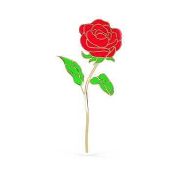 PINETS przypinka kwiat Róża cięta pozłacana 14K