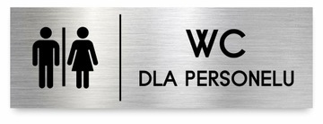 Tabliczka WC PERSONEL 30x10 cm DIBOND ELEGANCKA