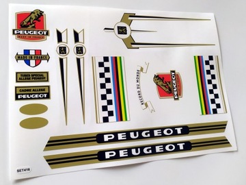 Peugeot naklejki na rower Peugeot naklejka set 416