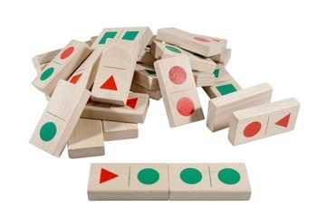 Edukacyjne DOMINO TRADYCYJNE DREWNIANE FIGURY gra