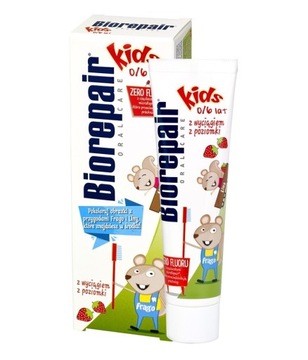 Biorepair Oral Care Kids Pasta do zębów dla dzieci (0-6 lat) - Poziomka 50m
