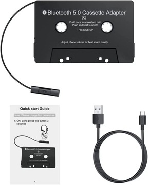 Elegancki Adapter Kasetowy z Bluetooth 5.0 - Czarny Design