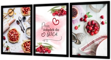Nowoczesne obrazy plakaty w ramie do kuchni ZESTAW