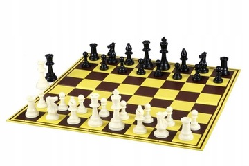 Складная шахматная доска из картона, квадрат 55 мм, желтая.