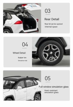 Модель автомобиля из сплава Toyota RAV4 SUV 1:32, литой под давлением металлический автомобиль