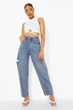 BOOHOO KLASYCZNY GŁADKI CROP TOP S