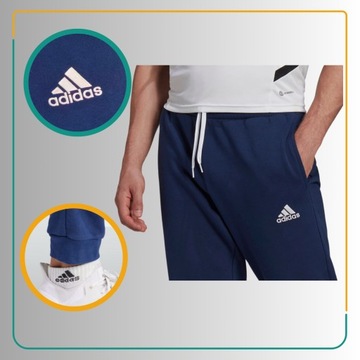 Spodnie Męskie Adidas Dresowe Granatowe Bawełna Entrada 22 Sweat Pants L