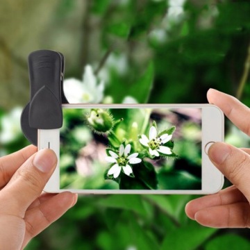 Пряжка для объектива телефона, черная макросъемка + широкий угол обзора