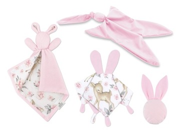 Мягкая погремушка Mini Bunny розового цвета