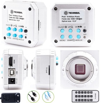 MIKROSKOP OPTYCZNY TECHREBAL 10XT ZESTAW KAMERA 16MP WYŚWIETLACZ 72x LED