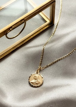 ЗОЛОТАЯ ЦЕПЬ GUCCI С МЕДАЛЬЮ ЗА СВЯТОЕ ПРИЧИНЕ КРЕЩЕНИЕ 14КТ 585