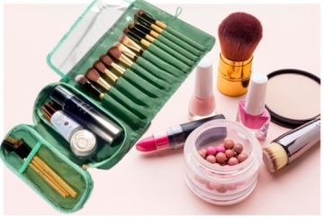 ЖЕНСКАЯ СКЛАДНАЯ КОСМЕТИЧКА ОРГАНАЙЗЕР ДЛЯ КОСМЕТИКИ КИСТИ ДЛЯ МАКИЯЖА