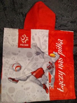 ПОНЧО КУПАЛЬНОЕ С КАПЮШОНОМ ПОЛЬША LEWANDOWSKI EAGLE 120 x 60 см