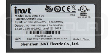 3-ФАЗНЫЙ ВЕКТОРНЫЙ ИНВЕРТОР GD20-004G-4-EU 4кВт