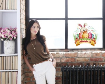 РОЖДЕСТВЕНСКАЯ НАКЛЕЙКА АЛЛИЛУЙЯ КРОЛИК КАК НАРИСОВАННЫЙ