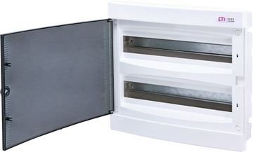 Rozdzielnica podtynkowa 2x18 modułów ECM2x18PT-s drzwi transparent IP40 ETI